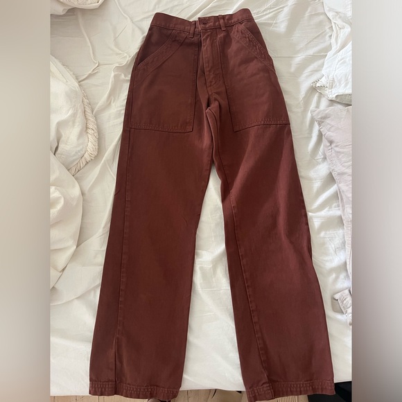 WORN ONCE! Big Bud Press Mid-rise Work Pants - Fudgesicle Brown XXS - Picture 2 of 6